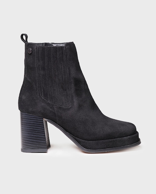 Imagen 0 de Botines de mujer de tacón hechos en serraje