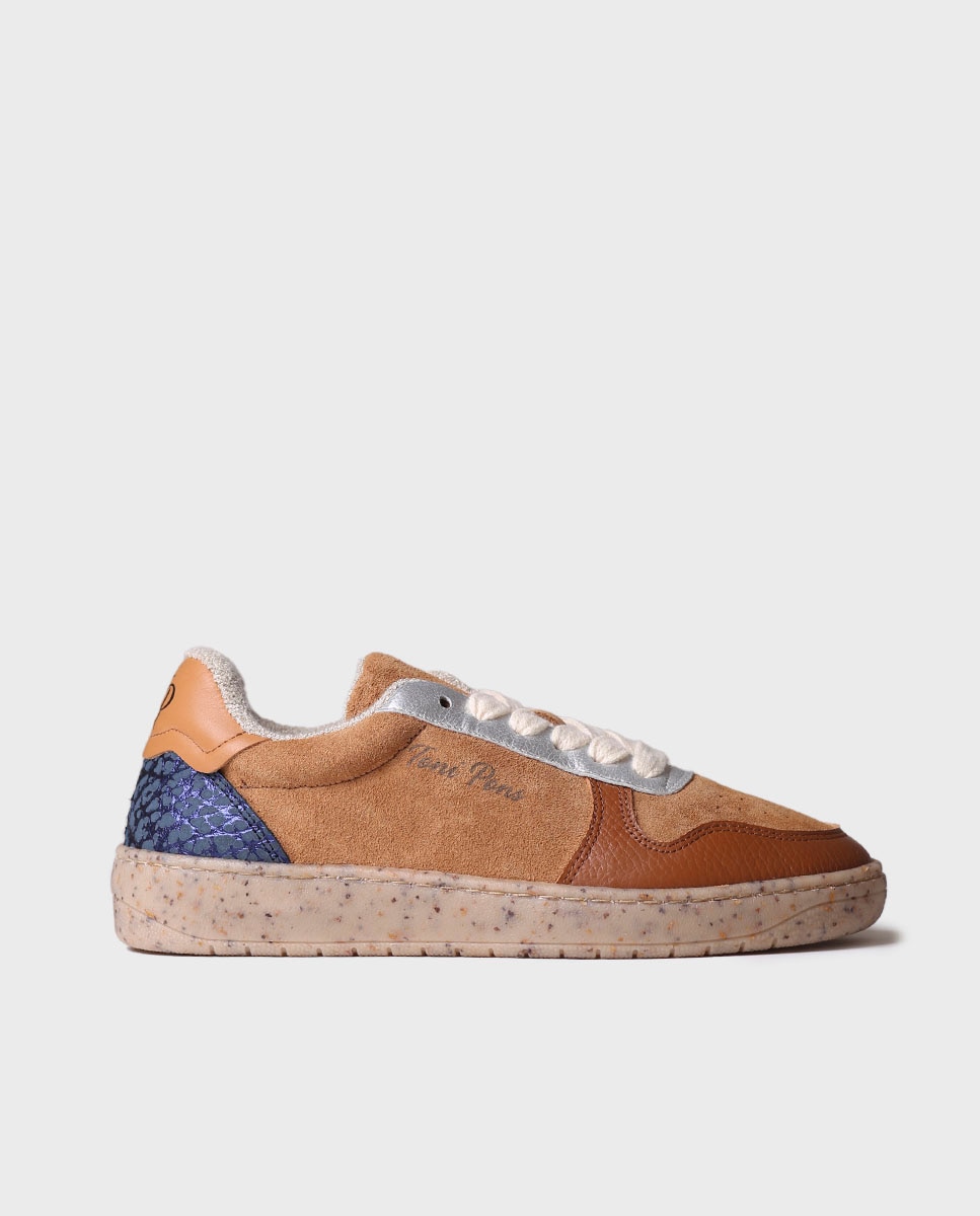 Toni Pons - Zapatillas de piel de mujer de serraje con cordones.