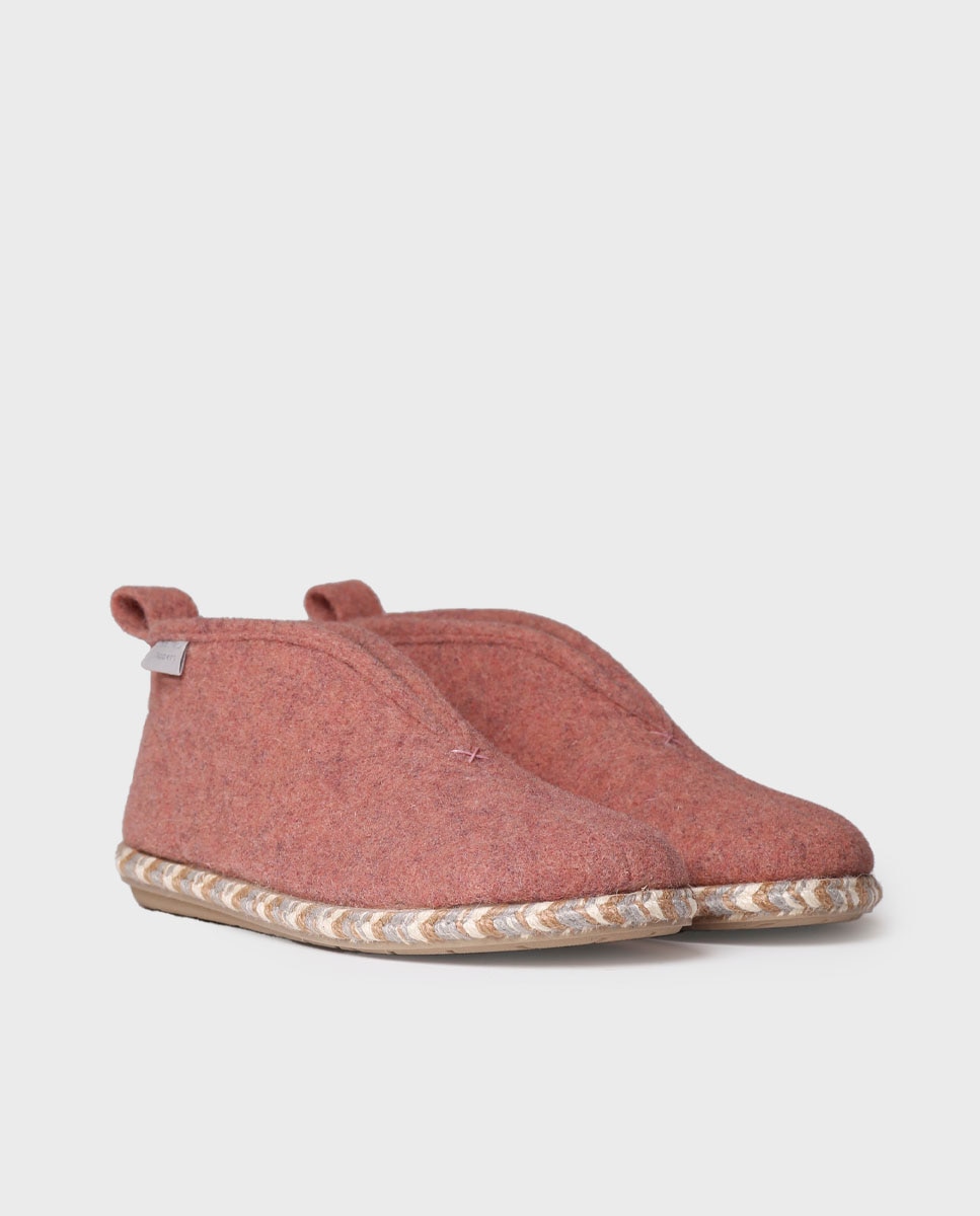 Zapatillas de casa cerradas de mujer de fieltro con suela antideslizante - Toni Pons - Rosa Rosa-2