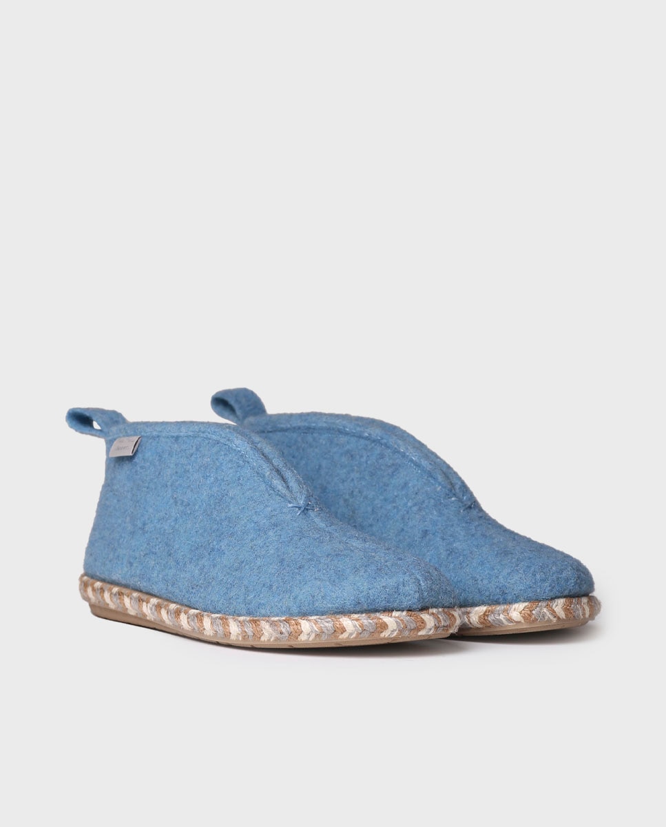 Zapatillas de casa cerradas de mujer de fieltro con suela antideslizante - Toni Pons - Azul Azul-2