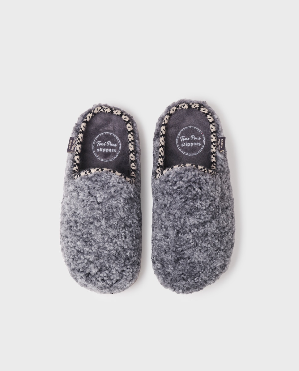 Zapatillas de casa cerradas de mujer de borrego - Toni Pons - Gris Gris-3