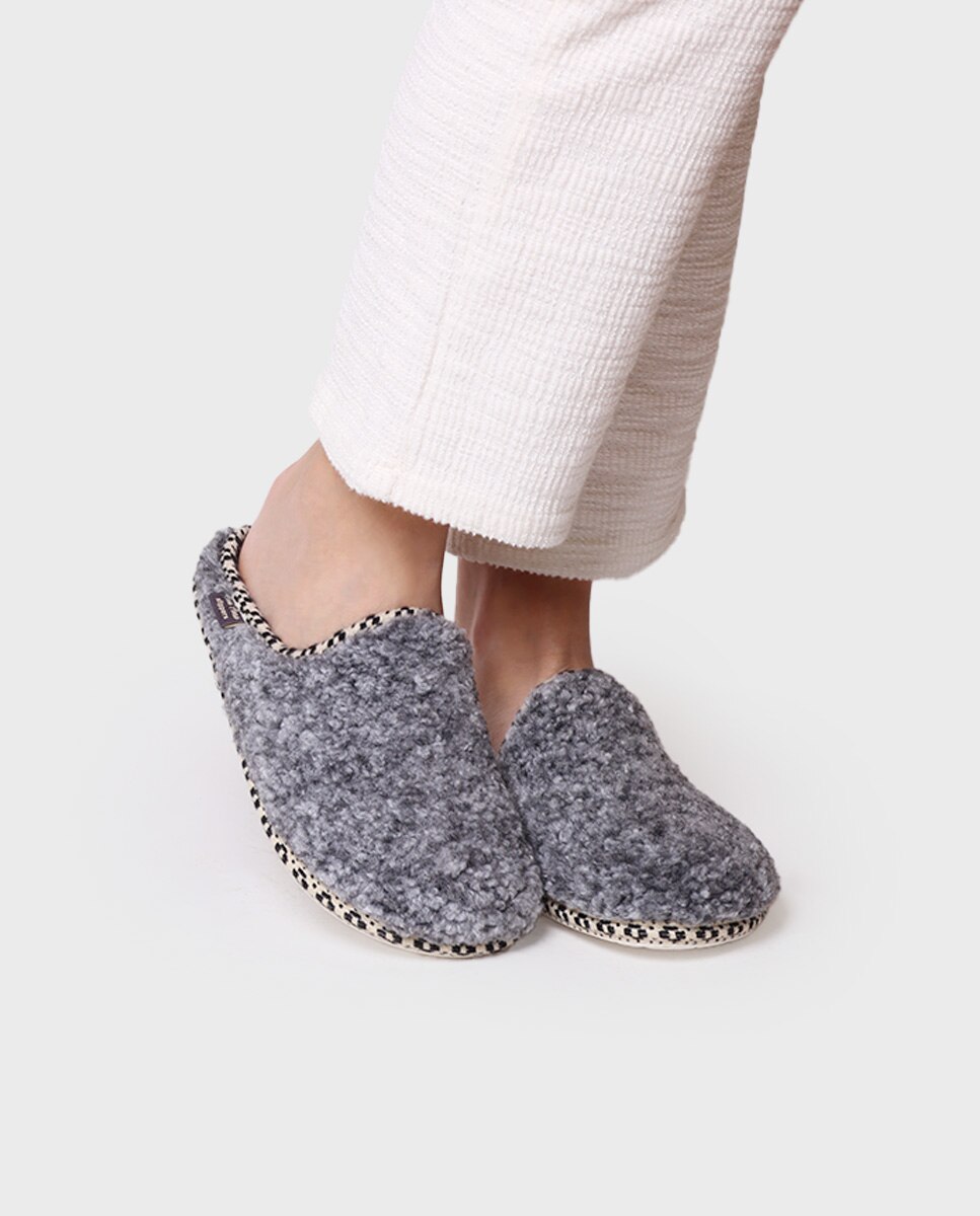 Zapatillas de casa cerradas de mujer de borrego - Toni Pons - Gris Gris-4