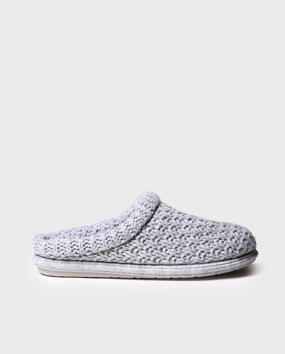 Zapatillas de casa abiertas de mujer de tejido con suela antideslizante - Toni Pons - Gris Gris-1