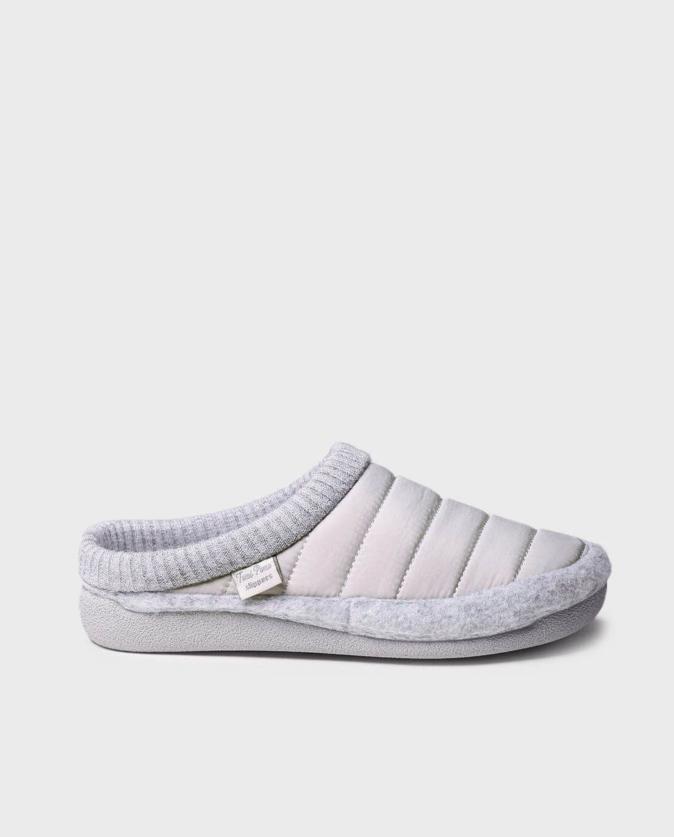 Zapatillas de casa cerradas de mujer tipo zueco - Toni Pons - Gris claro Gris claro-1