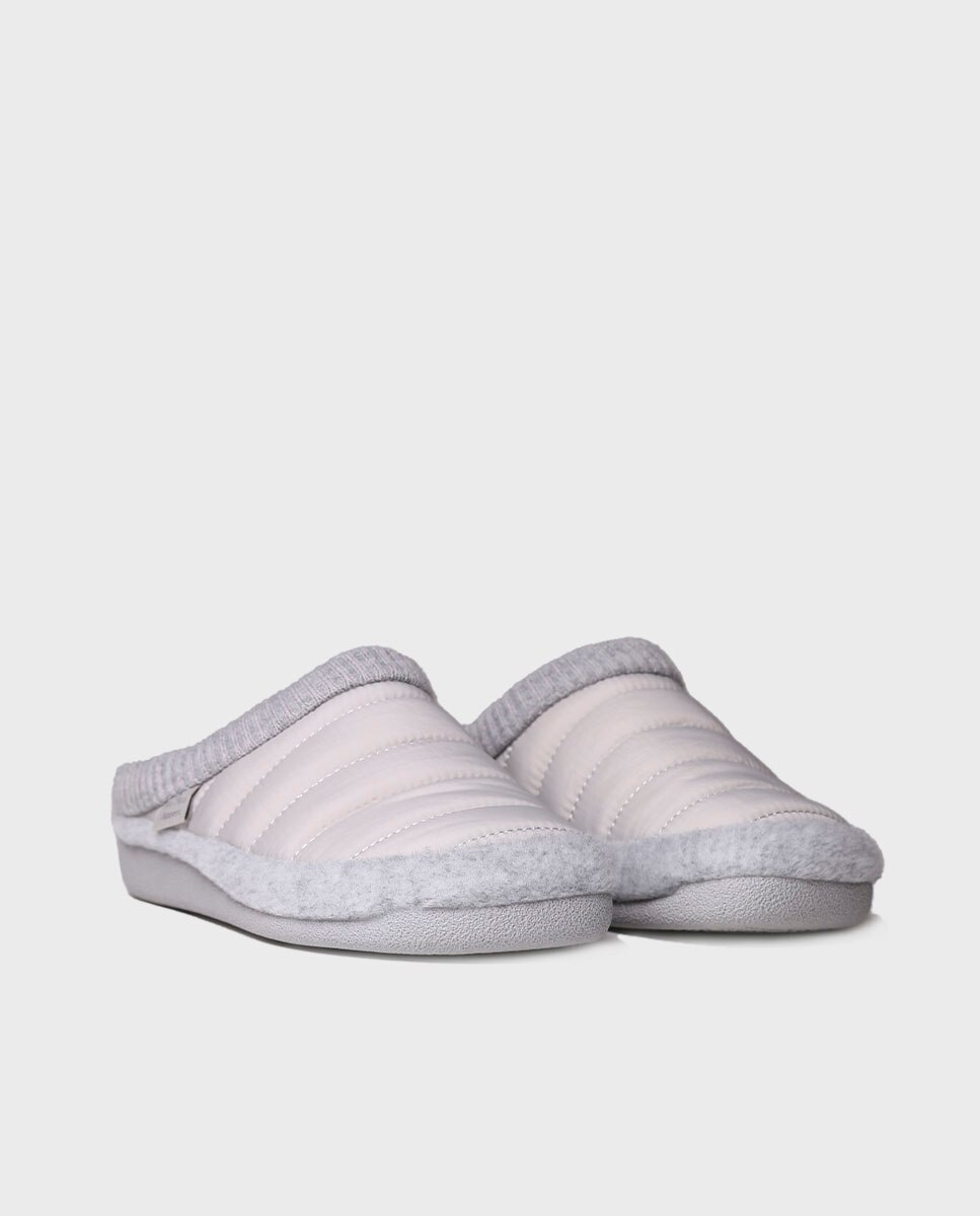 Zapatillas de casa cerradas de mujer tipo zueco - Toni Pons - Gris claro Gris claro-2