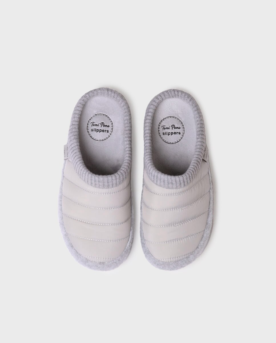 Zapatillas de casa cerradas de mujer tipo zueco - Toni Pons - Gris claro Gris claro-3