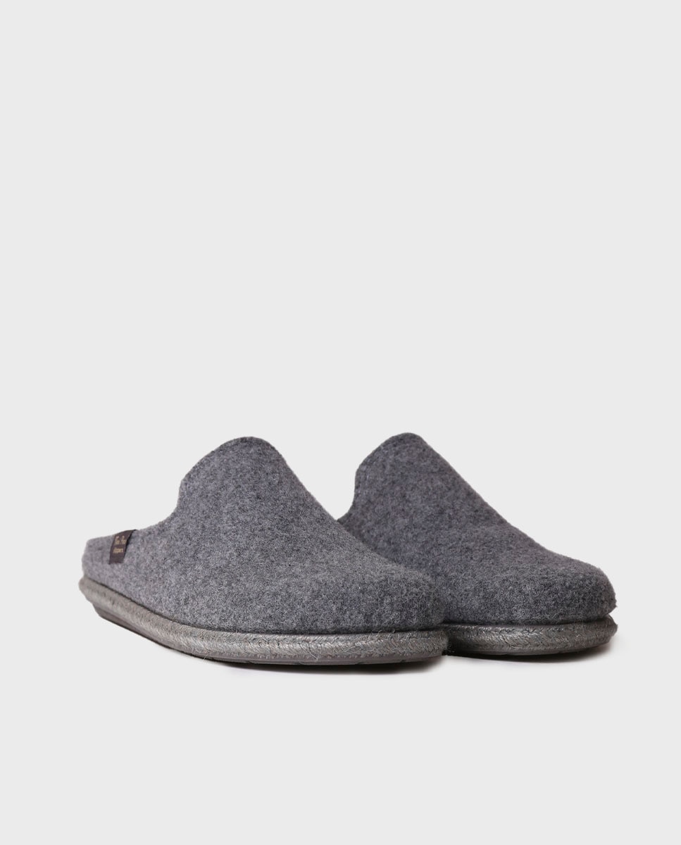 Zapatillas de casa de hombre de fieltro reciclado - Toni Pons - Gris Gris-4
