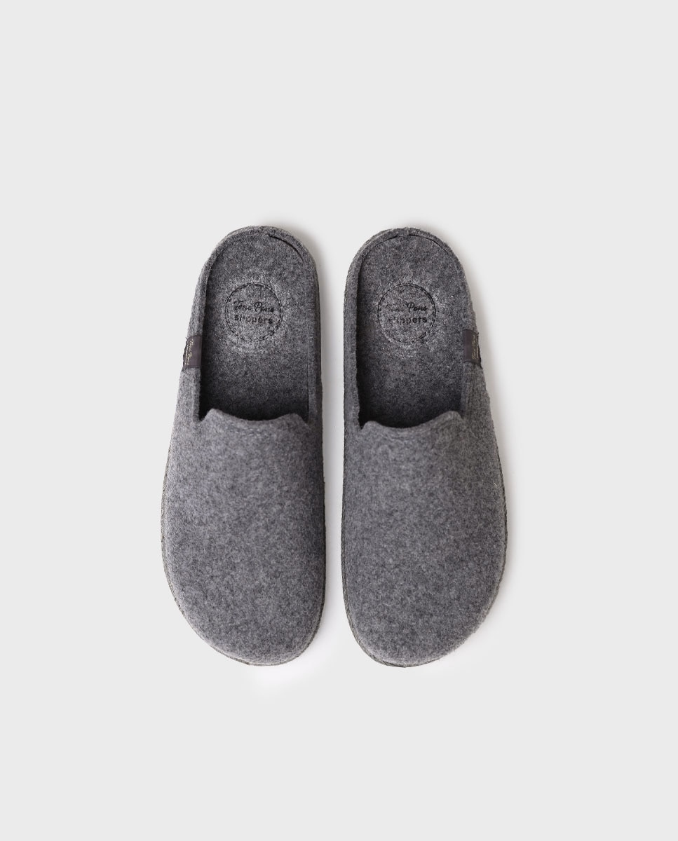 Zapatillas de casa de hombre de fieltro reciclado - Toni Pons - Gris Gris-3