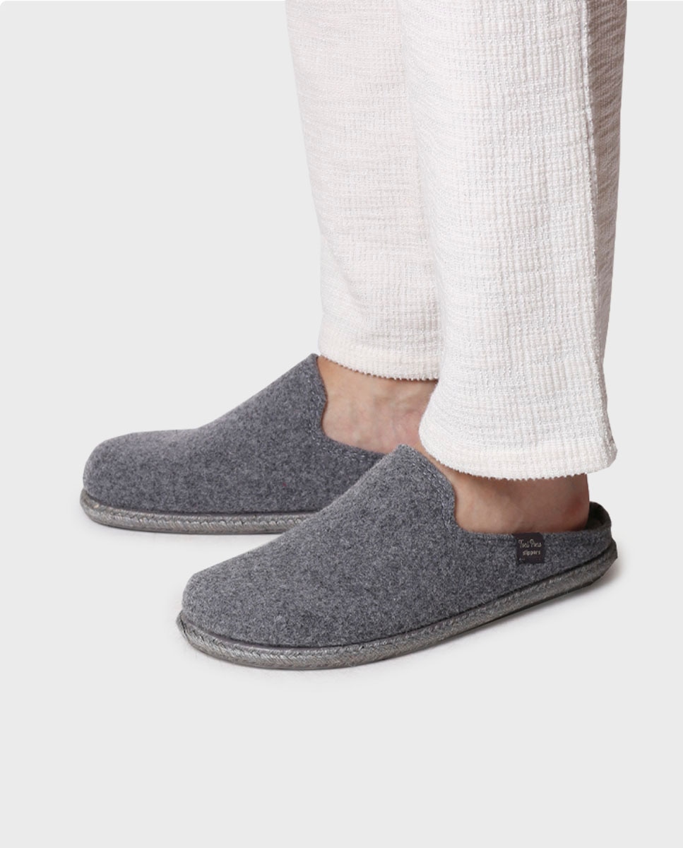 Zapatillas de casa de hombre de fieltro reciclado - Toni Pons - Gris Gris-2