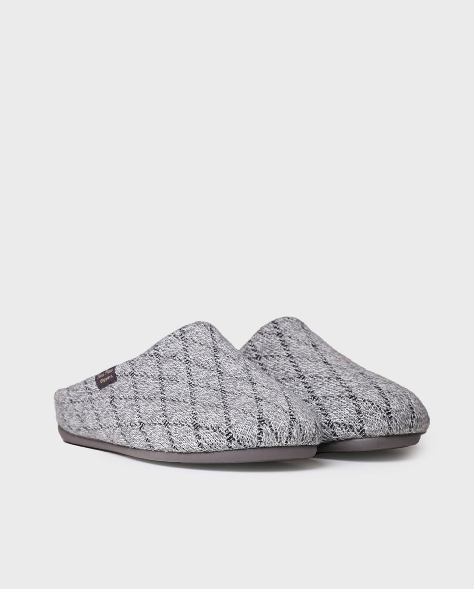 Zapatillas de casa de hombre abiertas de tejido - Toni Pons - Gris Gris-2