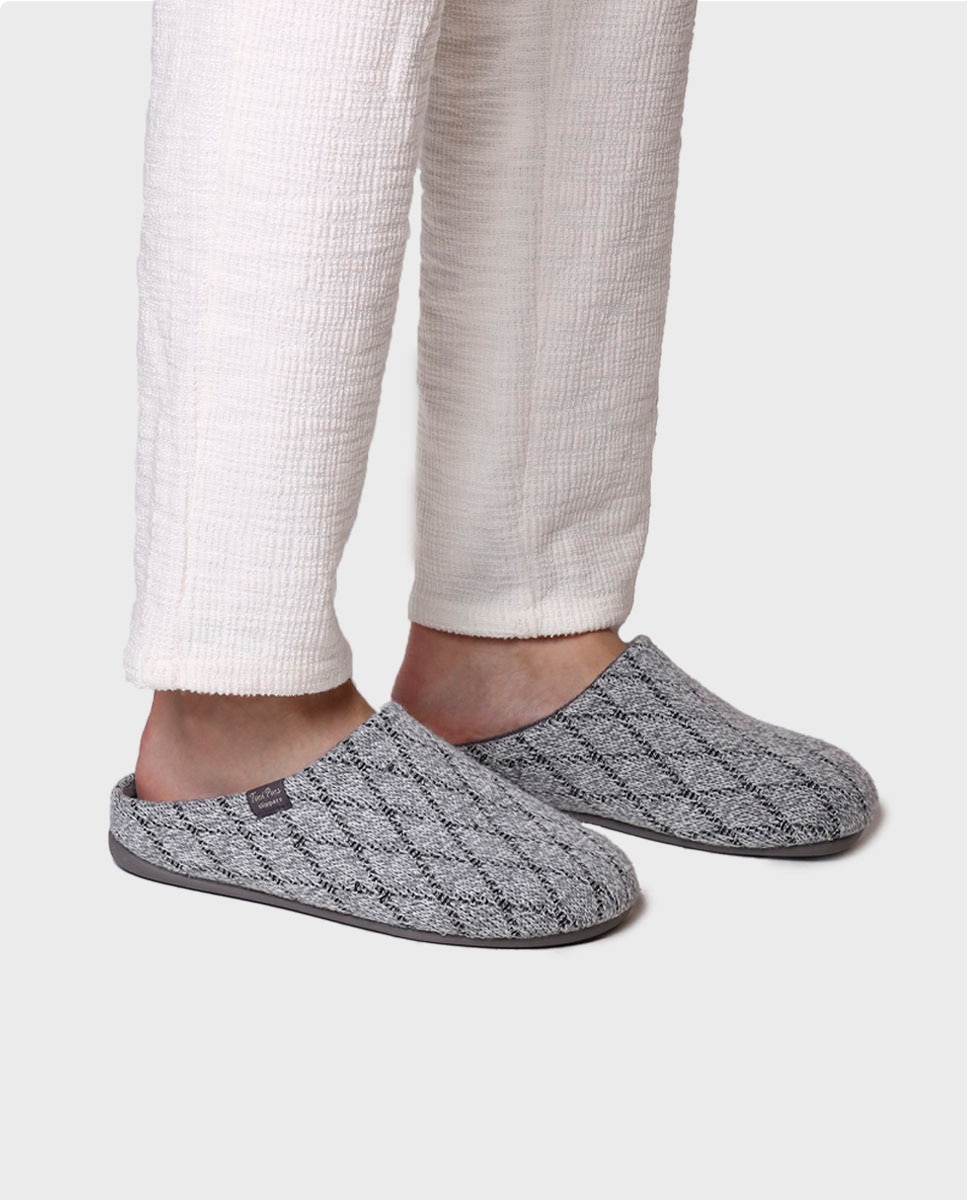 Zapatillas de casa de hombre abiertas de tejido - Toni Pons - Gris Gris-4
