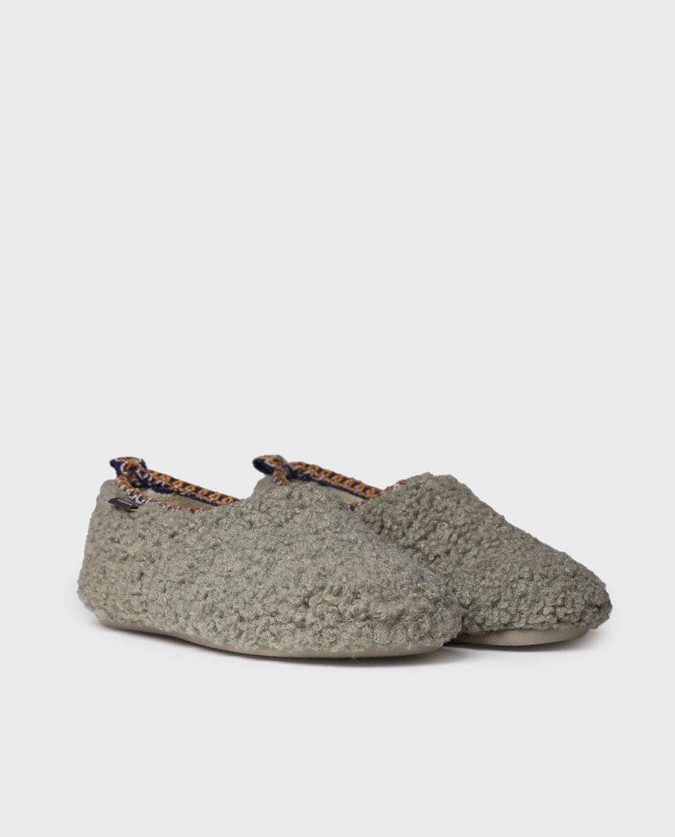 Zapatillas de casa cerradas de mujer de borrego - Toni Pons - Verde Verde-2