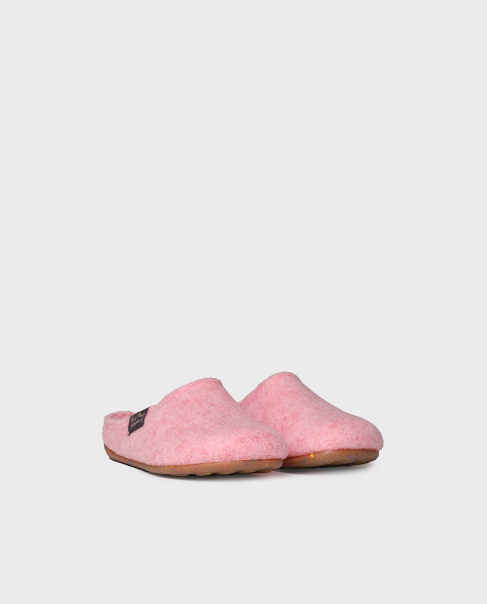 Zapatillas de casa cerradas de niños de fieltro reciclado - Toni Pons - Rosa Rosa-2