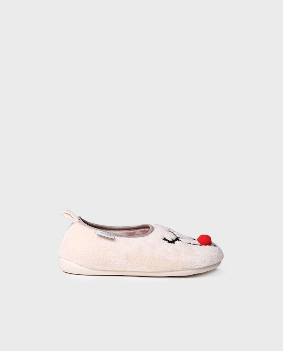 Imagen 1 de Zapatillas de casa de niños de tejido con suela antideslizante - Toni Pons - Crudo Crudo