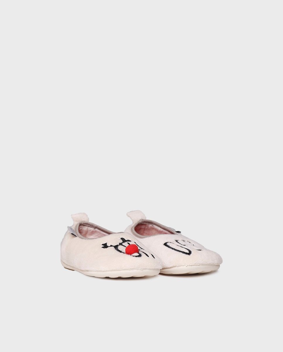 Imagen 2 de Zapatillas de casa de niños de tejido con suela antideslizante - Toni Pons - Crudo Crudo