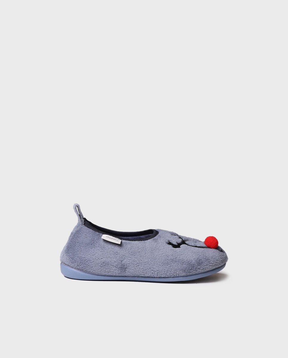 Imagen 0 de Zapatillas de casa de niños de tejido con suela antideslizante Azul