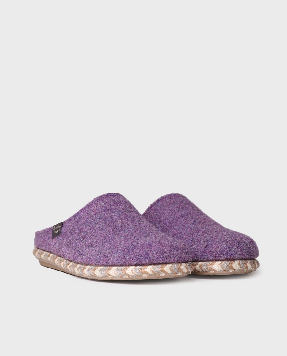 Zapatillas de casa abiertas de mujer de fieltro - Toni Pons - Morado Morado-2