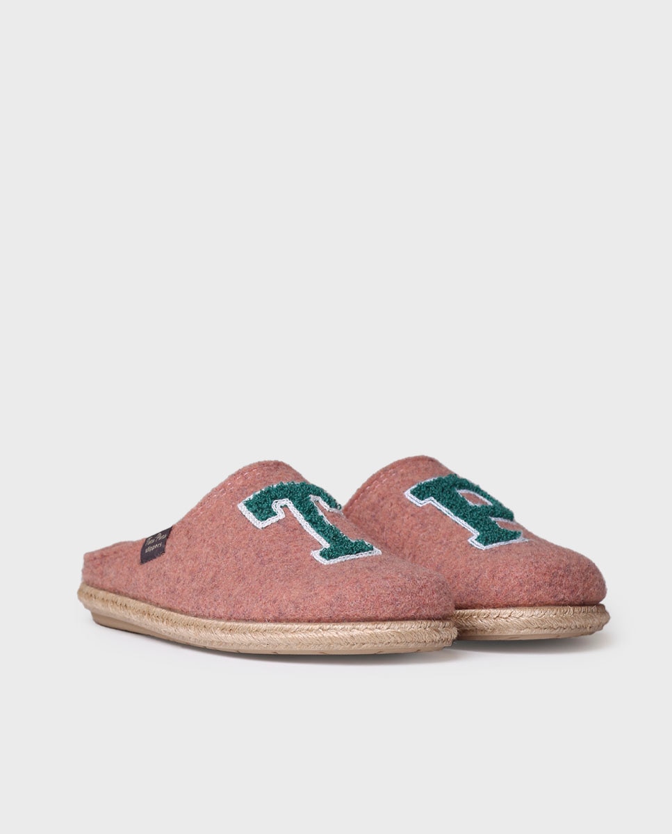 Zapatillas de casa abiertas de mujer con bordado - Toni Pons - Rosa Rosa-2