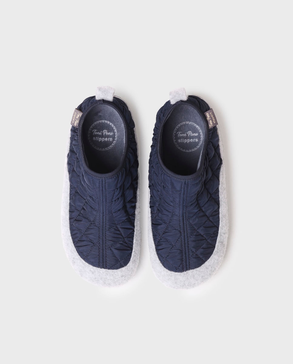Zapatillas de casa cerradas de mujer de tejido acolchado - Toni Pons - Azul marino Azul marino-3