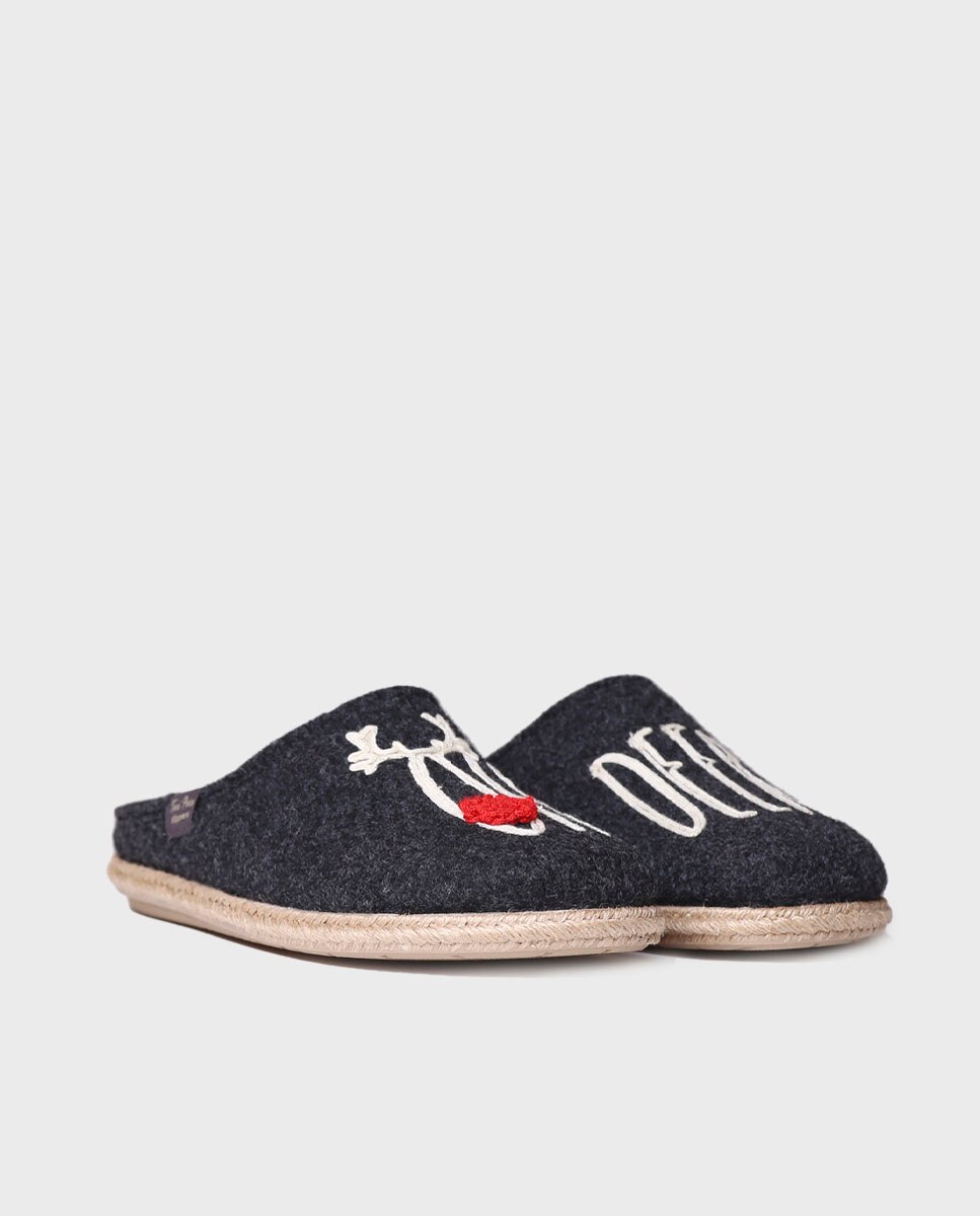 Zapatillas de casa de hombre abiertas de tejido - Toni Pons - Negro Negro-4