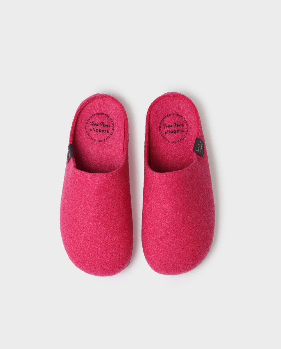 Zapatillas de casa cerradas de mujer de fieltro reciclado - Toni Pons - Fucsia Fucsia-3