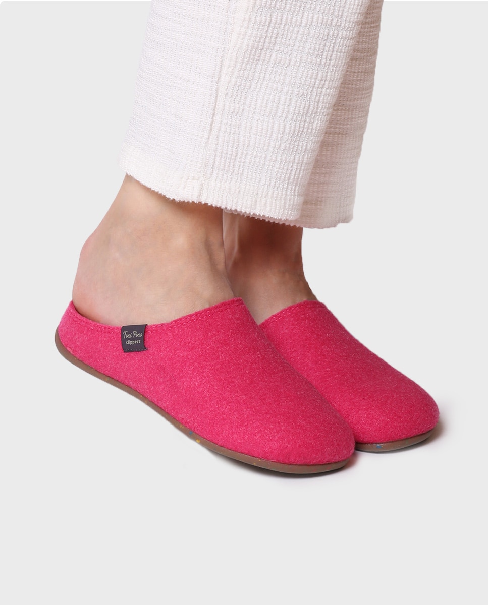 Zapatillas de casa cerradas de mujer de fieltro reciclado - Toni Pons - Fucsia Fucsia-4