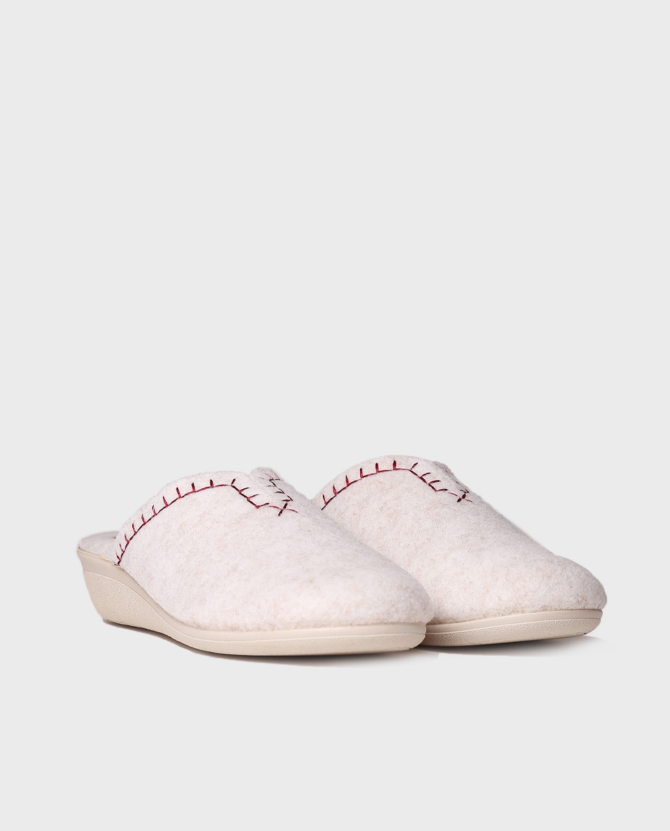 Zapatillas de casa cerradas de mujer de fieltro reciclado - Toni Pons - Crudo Crudo-2