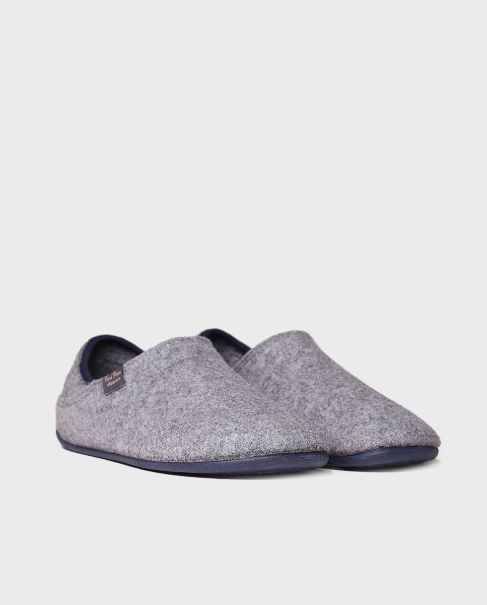 Imagen 4 de Zapatillas de casa de hombre de fieltro reciclado - Gris claro Gris claro
