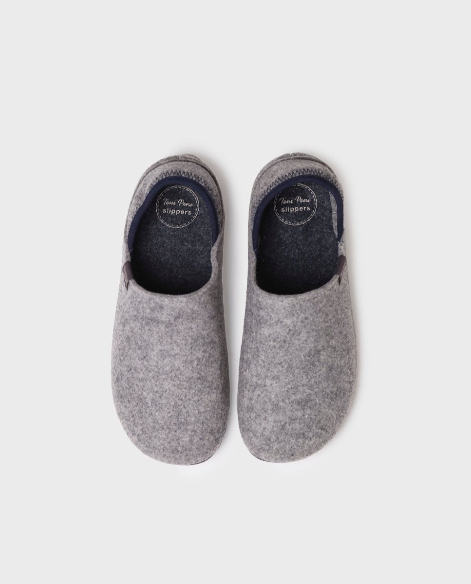 Imagen 3 de Zapatillas de casa de hombre de fieltro reciclado - Gris claro Gris claro