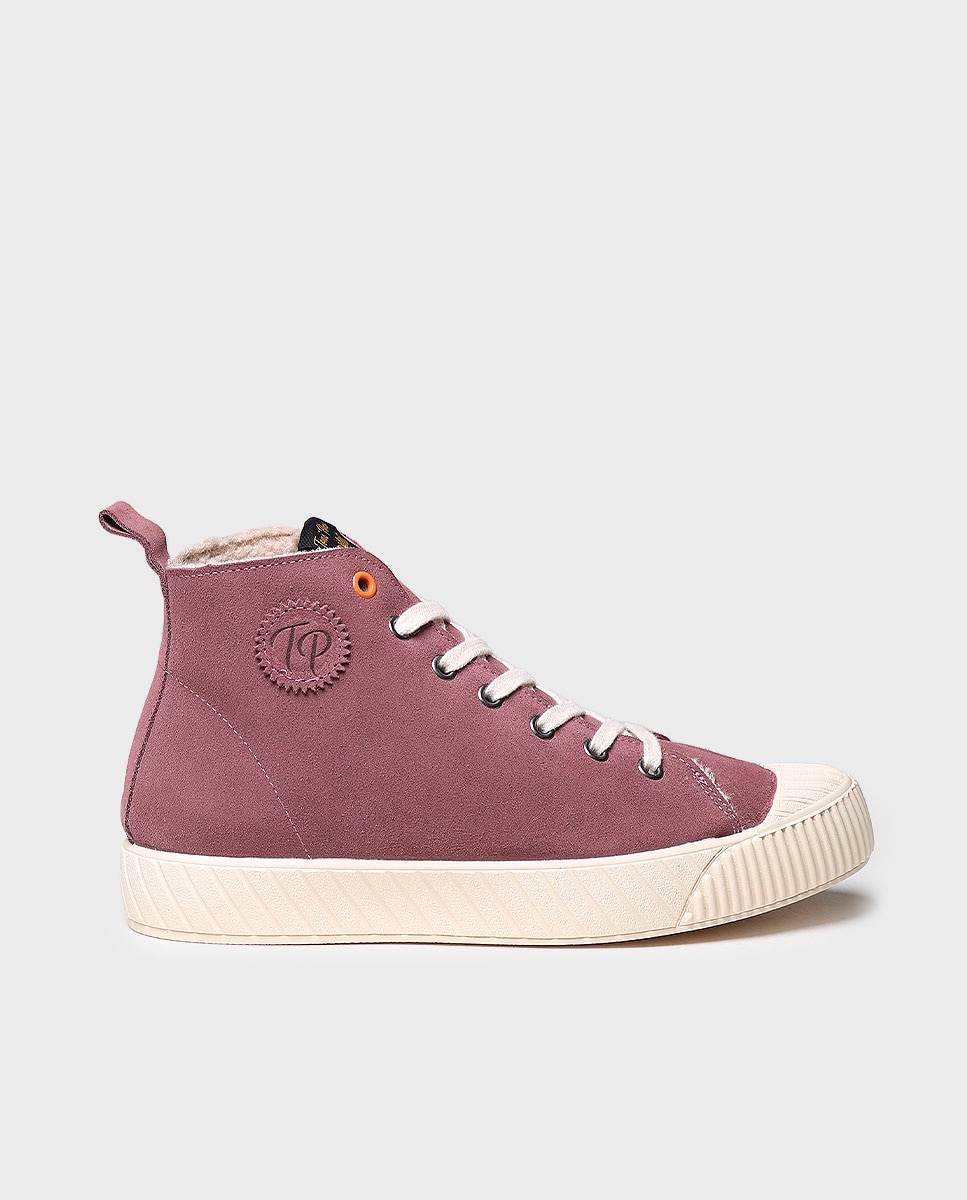 Zapatillas de mujer de serraje con cordones - Toni Pons - Granate Granate-1
