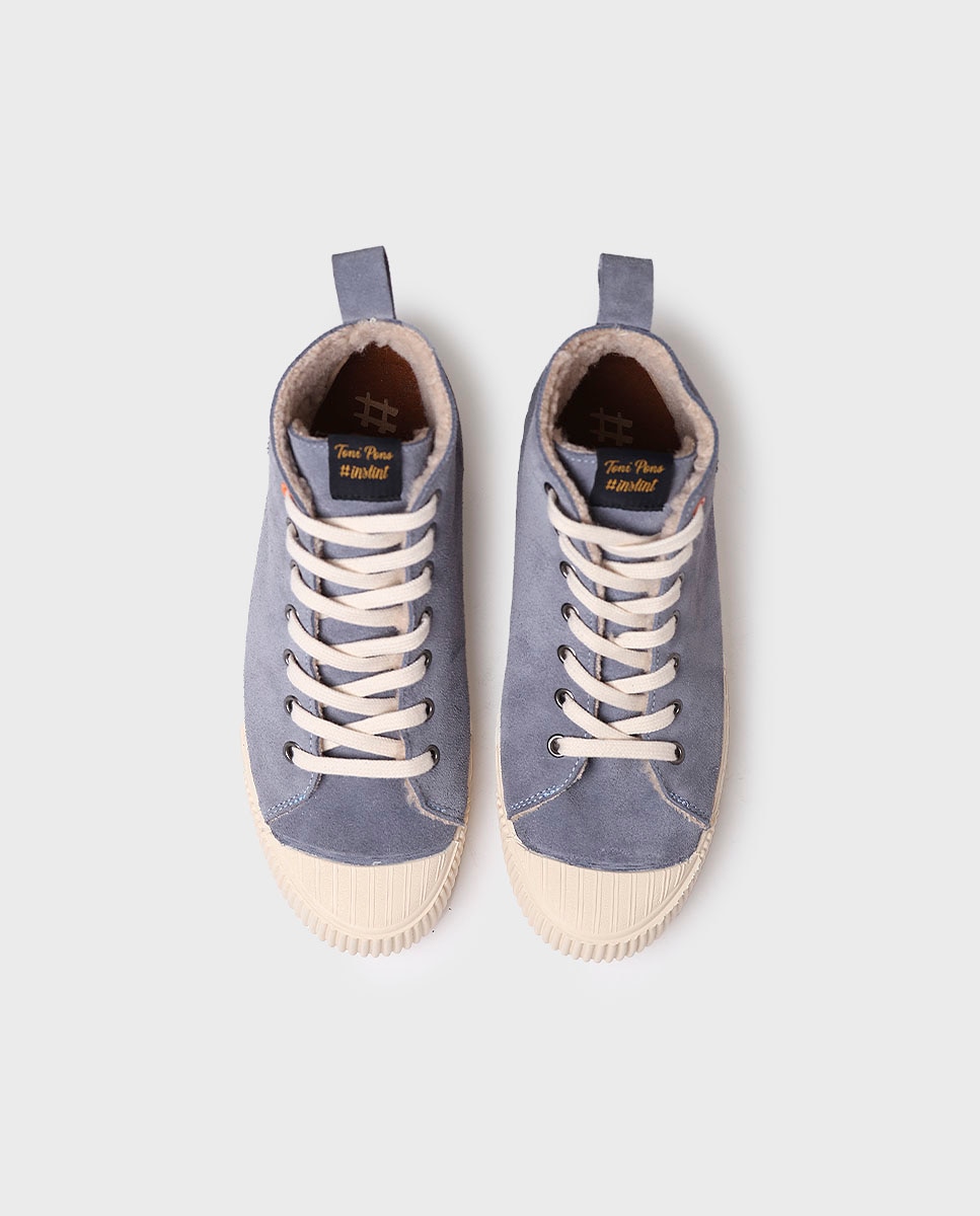 Zapatillas de mujer de serraje con cordones - Toni Pons - Azul Azul-3