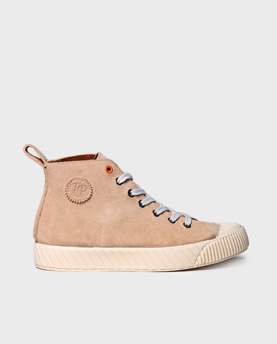 Zapatillas de mujer de serraje con cordones - Toni Pons - Beige Beige-1