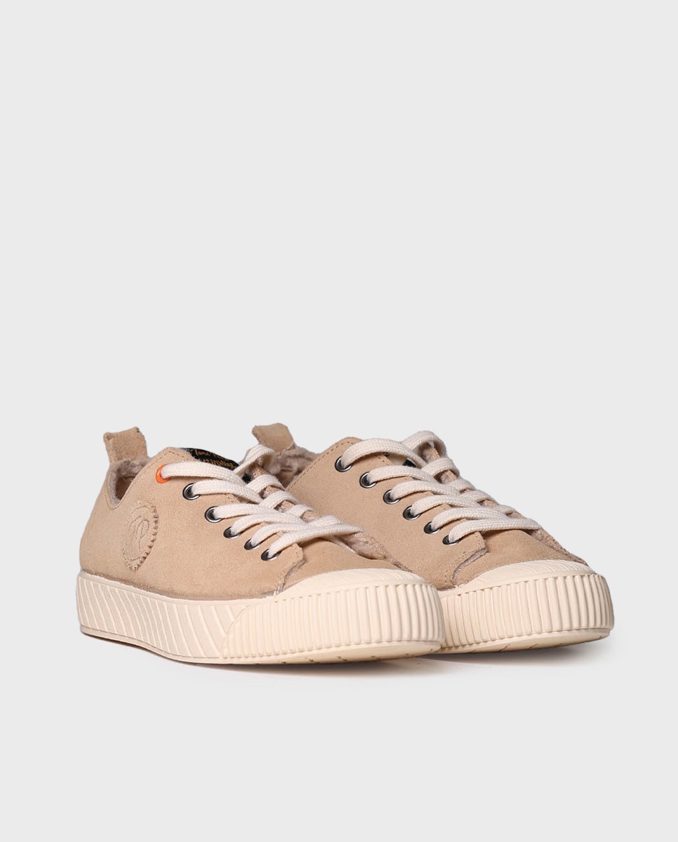 Zapatillas de mujer de serraje con cordones - Toni Pons - Beige Beige-2
