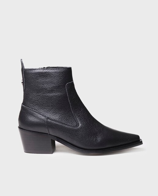 Imagen 0 de Botines de mujer de piel con cremallera