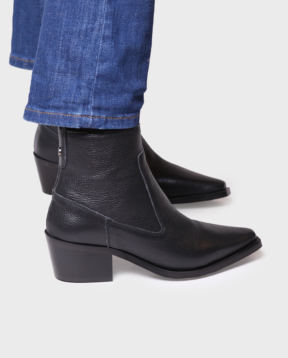 Botines de mujer de piel con cremallera - Toni Pons - Negro Negro-4