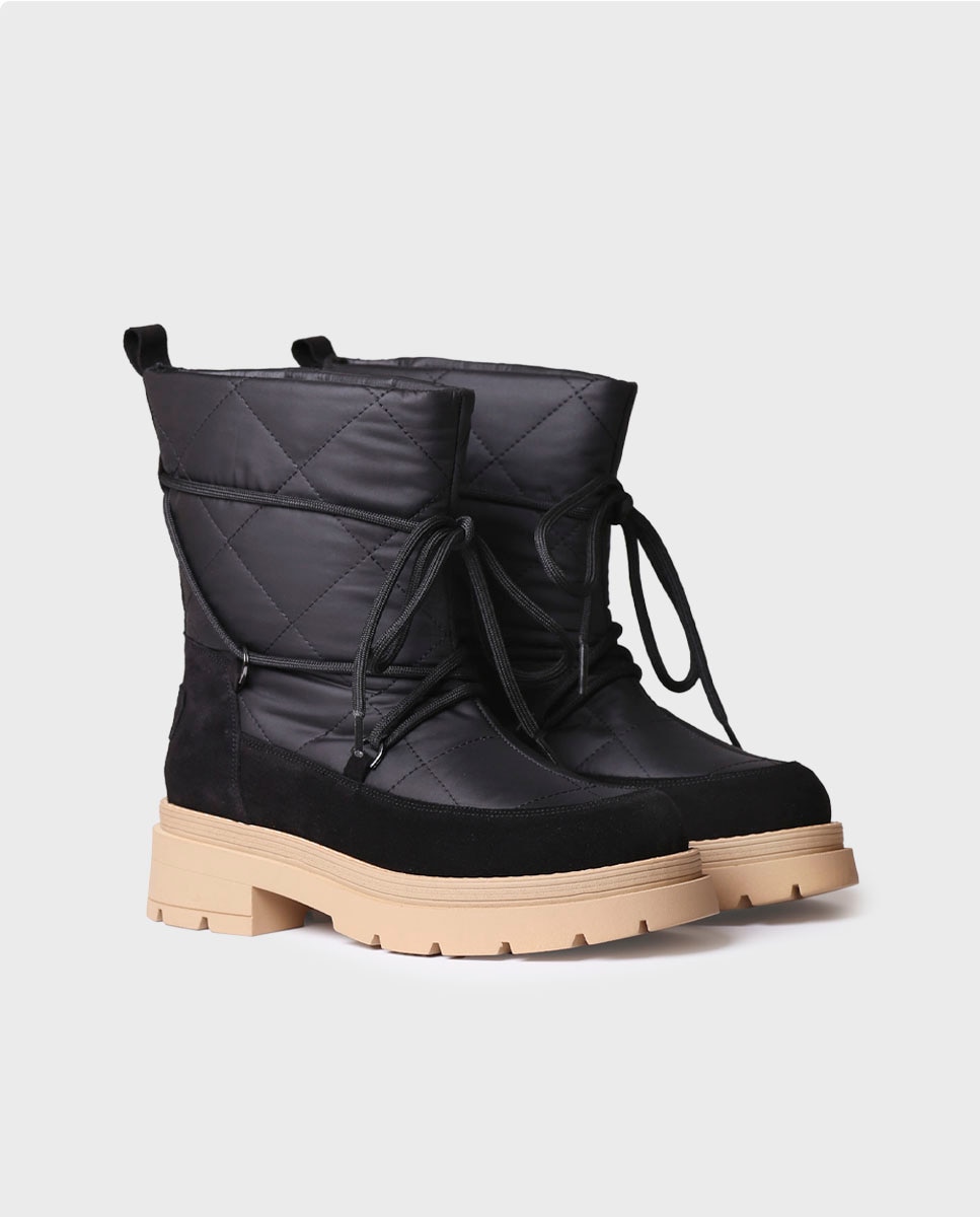 Botas de mujer tipo descanso de tejido acolchado - Toni Pons - Negro Negro-2