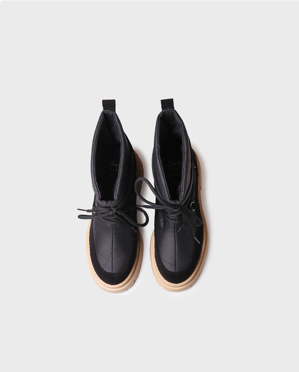 Botas de mujer tipo descanso de tejido acolchado - Toni Pons - Negro Negro-3