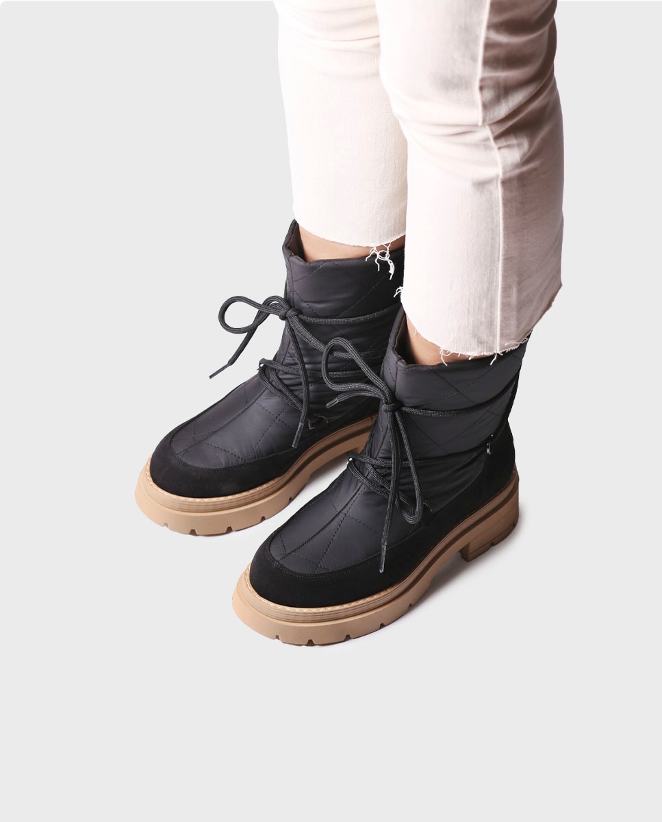 Botas de mujer tipo descanso de tejido acolchado - Toni Pons - Negro Negro-4