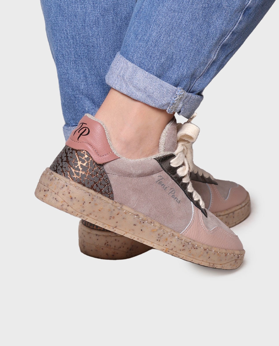 Zapatillas de piel de mujer de serraje con cordones - Toni Pons - Topo Topo-4