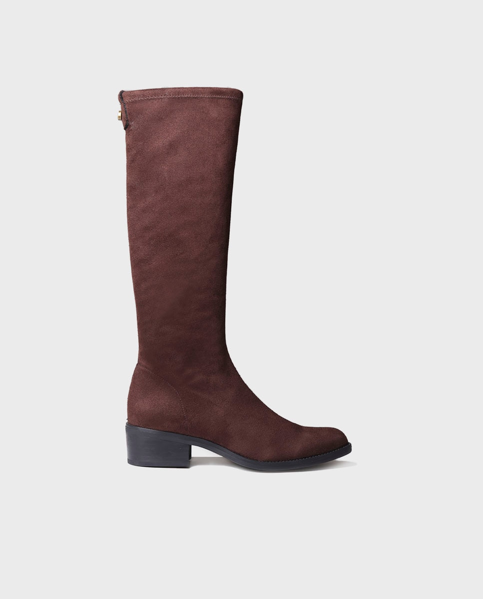 Botas de mujer de piel serraje con suela antideslizante - Toni Pons - Marrón Marrón-1