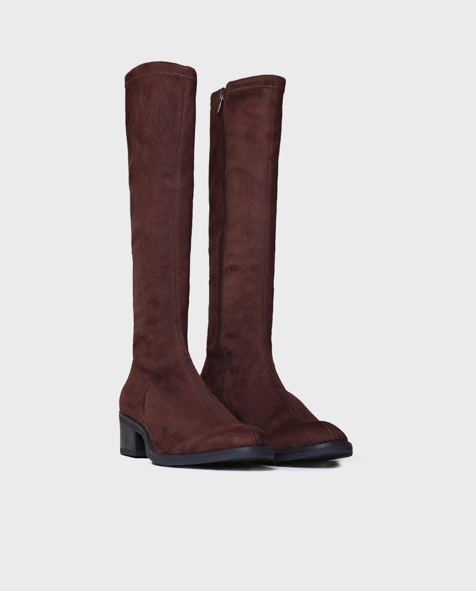 Botas de mujer de piel serraje con suela antideslizante - Toni Pons - Marrón Marrón-2