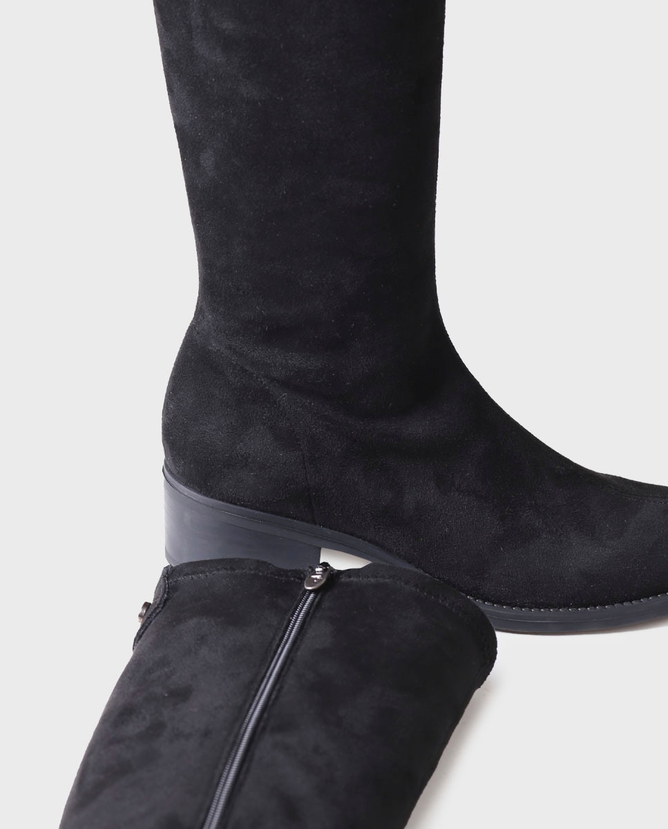 Botas de mujer de piel serraje con suela antideslizante - Toni Pons - Negro Negro-3