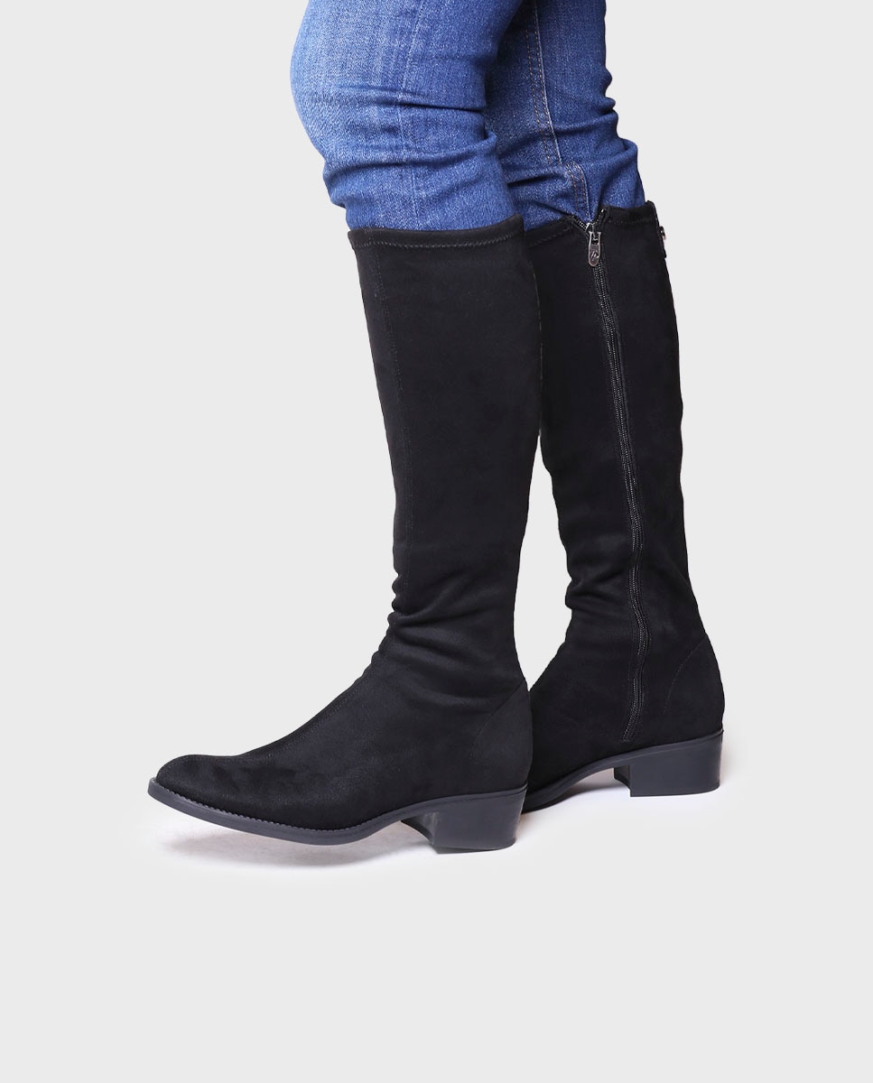 Botas de mujer de piel serraje con suela antideslizante - Toni Pons - Negro Negro-4