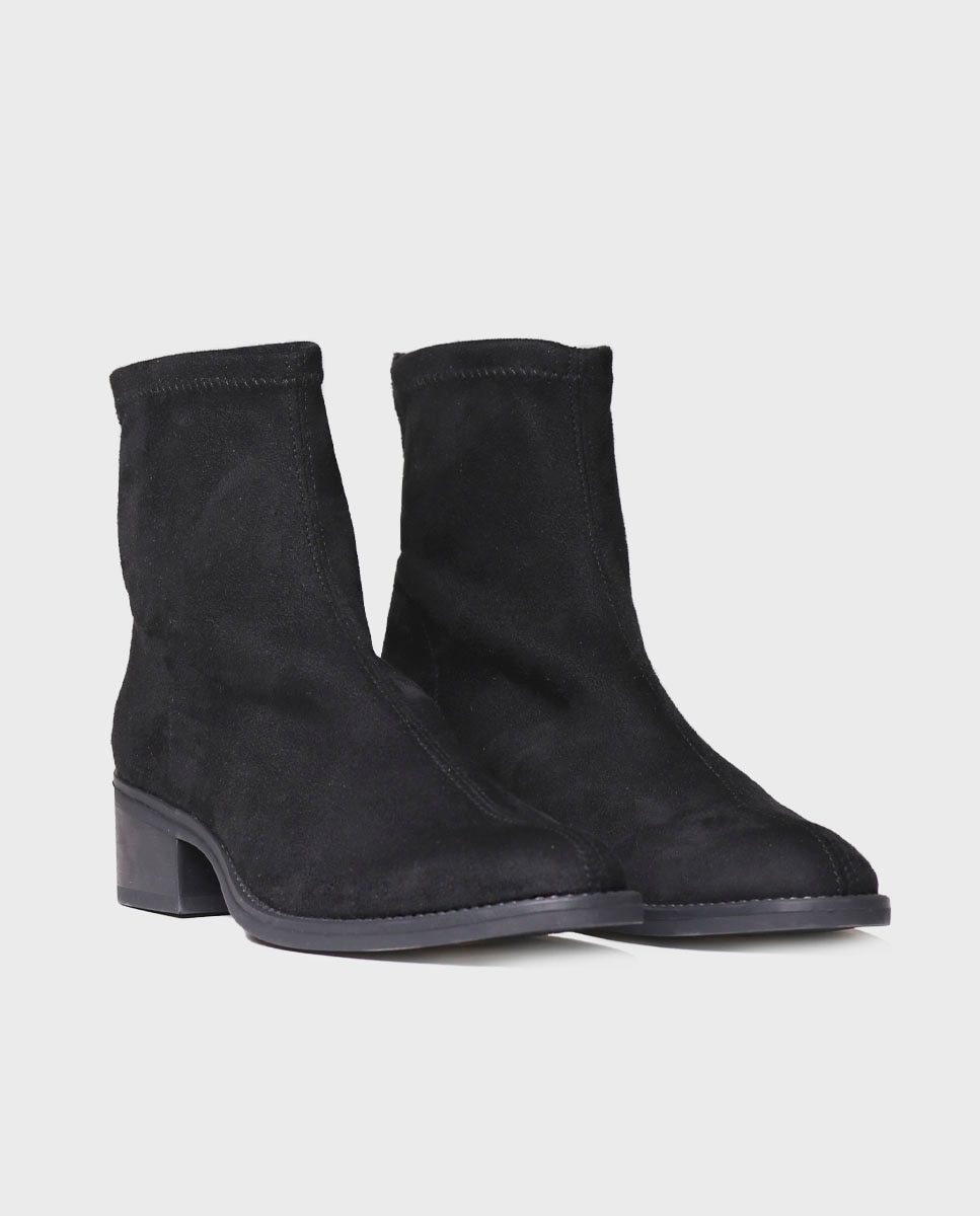 Botines de mujer de serraje con suela antideslizante - Toni Pons - Negro Negro-2