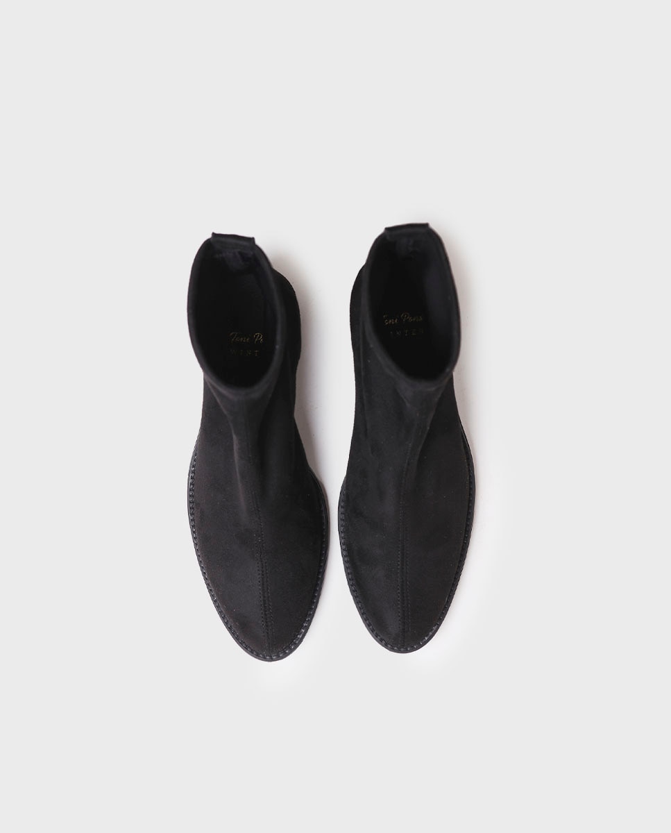 Botines de mujer de serraje con suela antideslizante - Toni Pons - Negro Negro-3