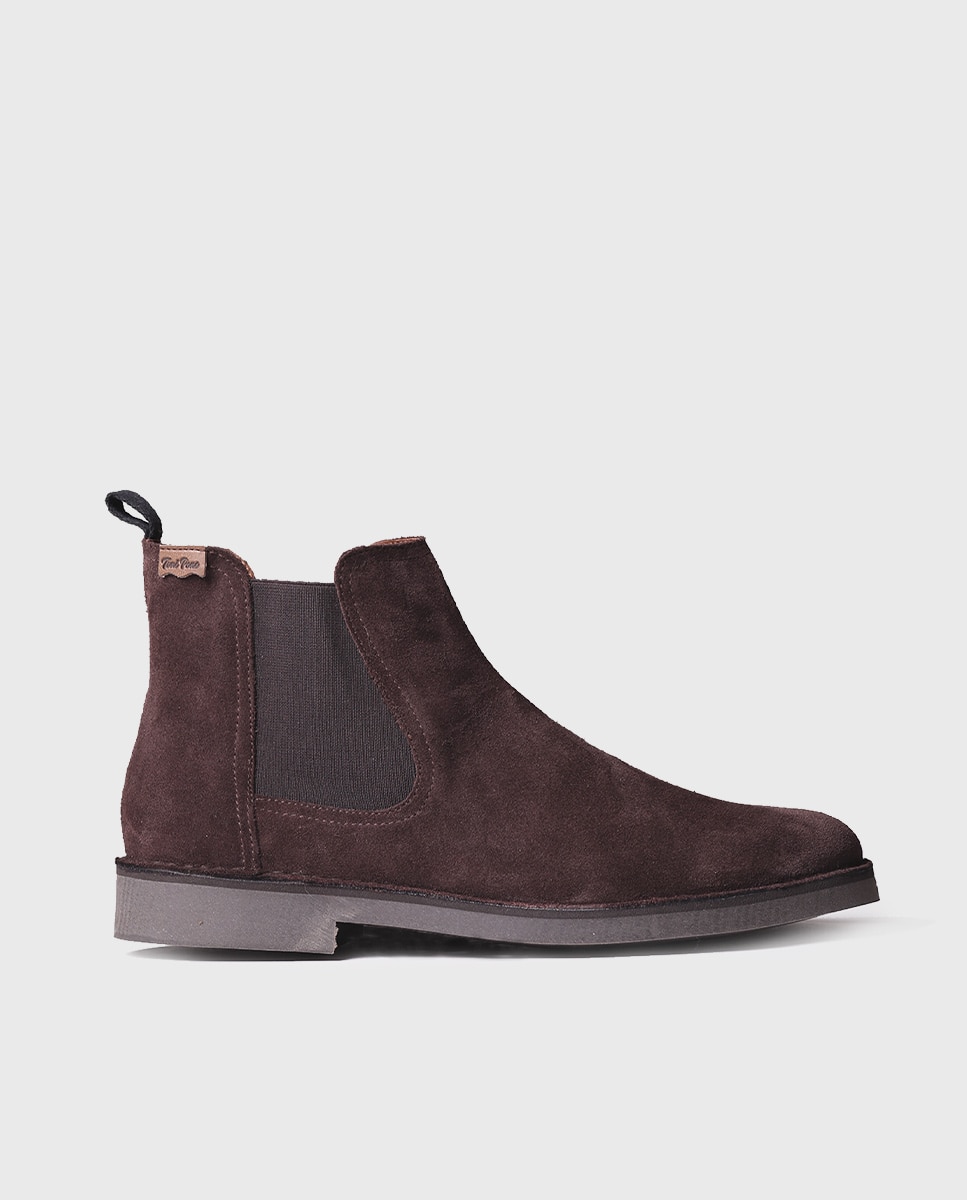 Botines de piel de hombre de serraje con elásticos - Toni Pons - Verde Verde-1