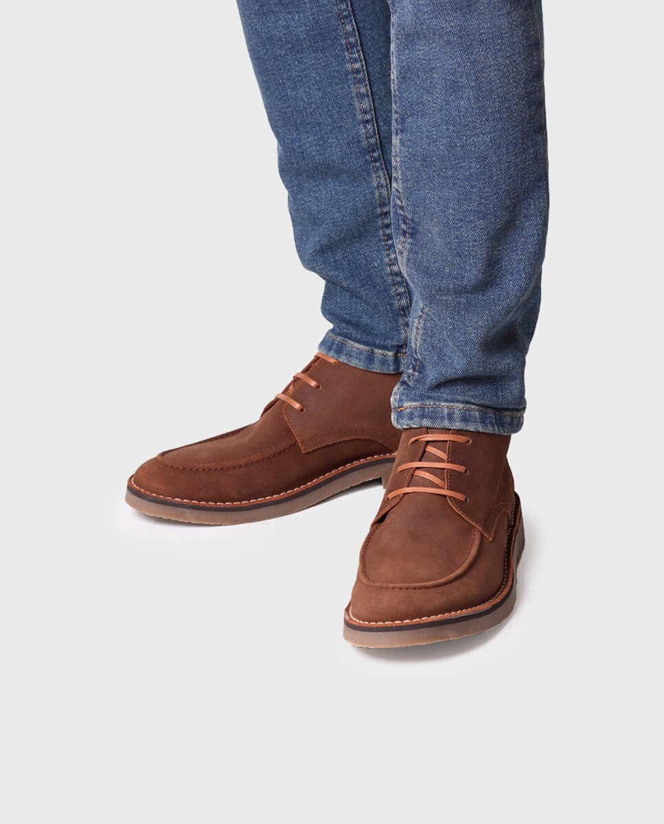 Imagen 4 de Botines de hombre de serraje con cordones - Toni Pons - Marrón Marrón