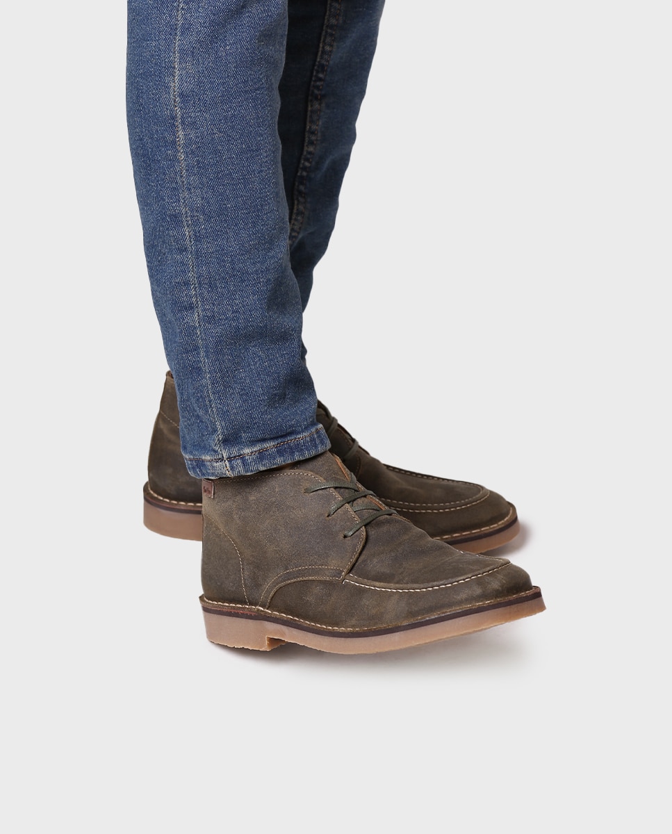 Imagen 2 de Botines de hombre de serraje con cordones - Toni Pons - Kaki Kaki