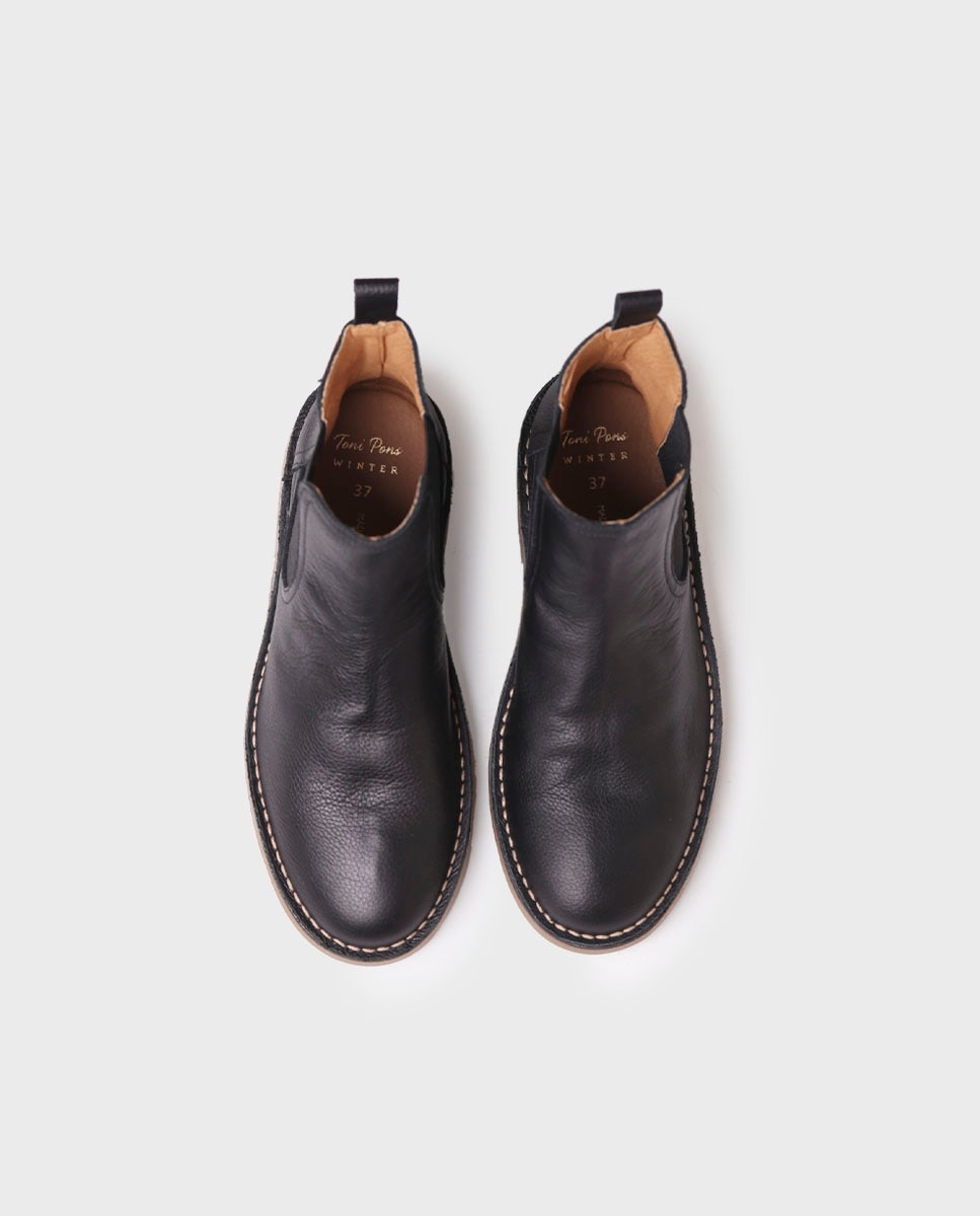 Botines de mujer de piel con elásticos - Toni Pons - Negro Negro-3