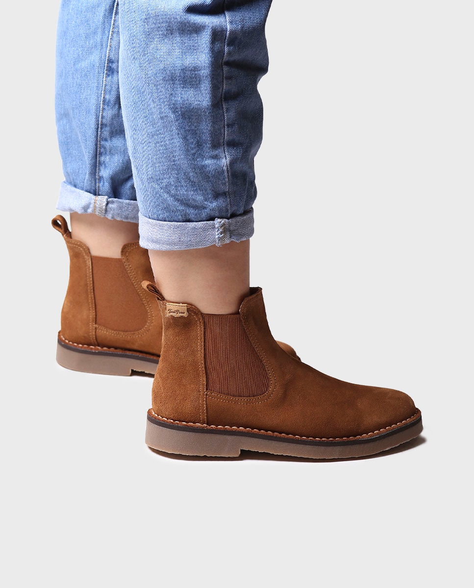 Imagen 4 de Botines de mujer de serraje con elásticos - Toni Pons - Tostado Tostado